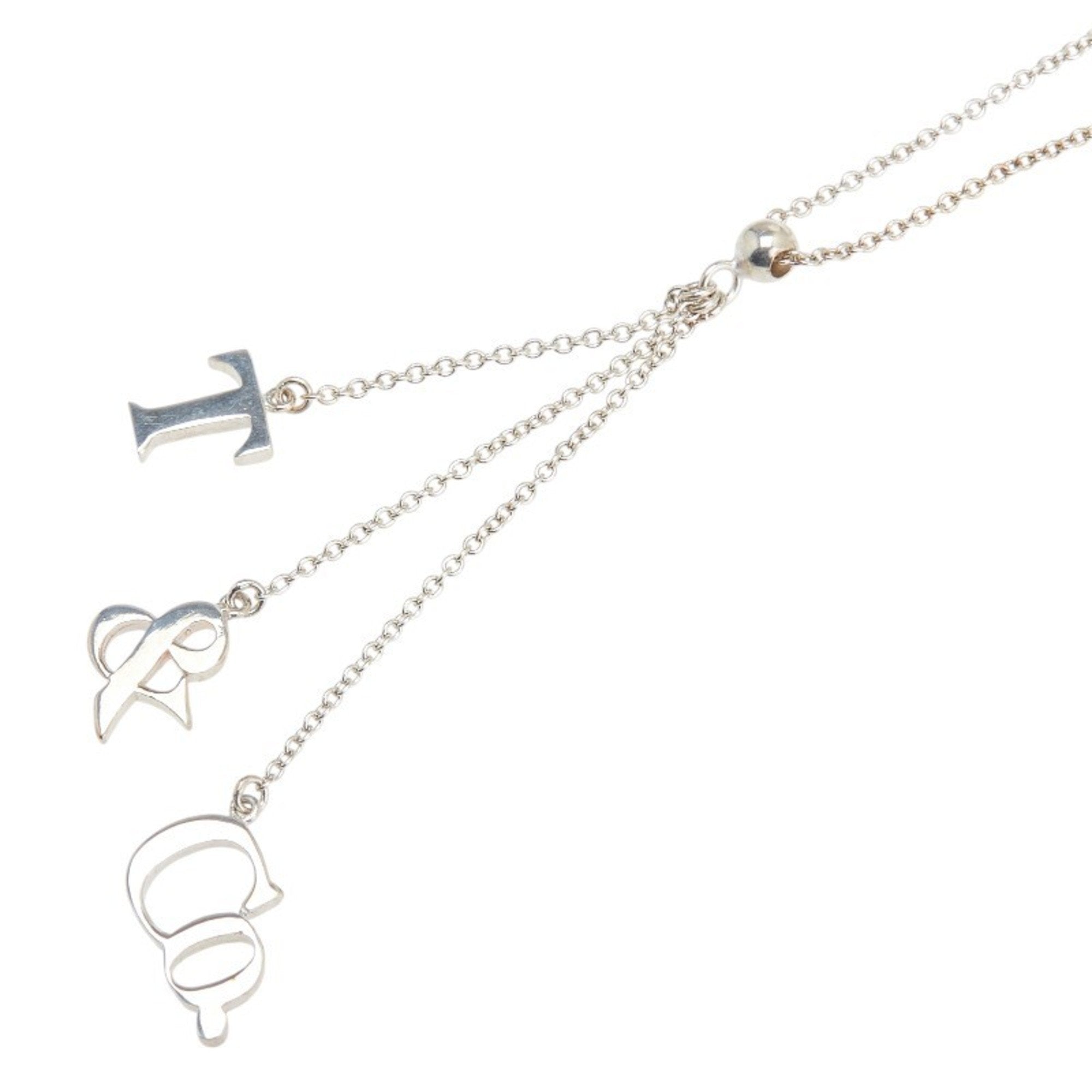 T Pendant Necklace Sterling Silver