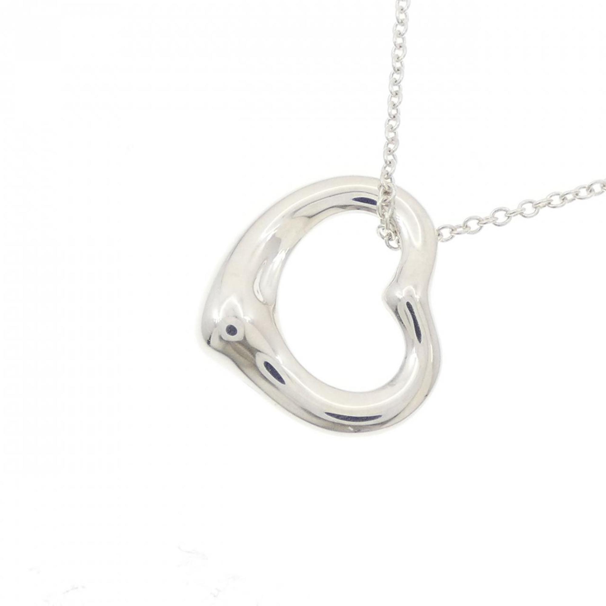 Open Heart Pendant Necklace Sterling Silver 15.4mm