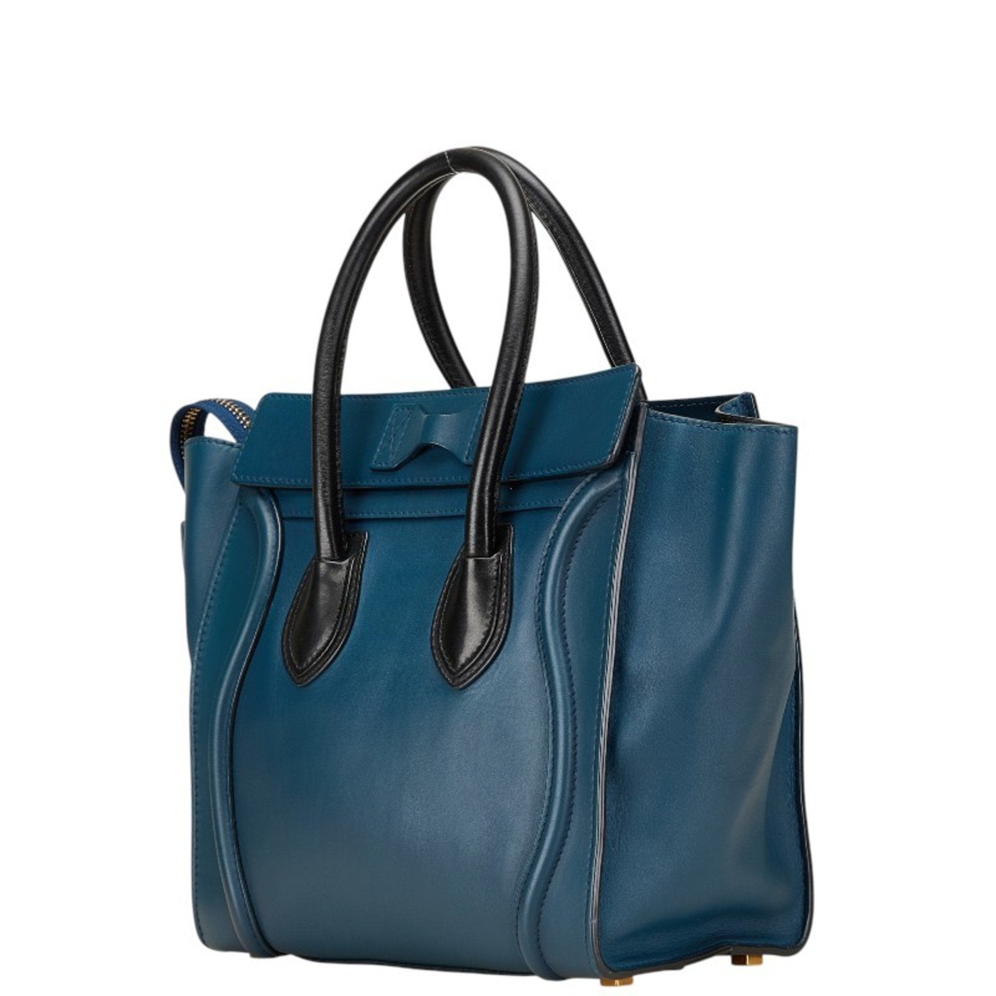 Bicolor Luggage Bag Leather Micro