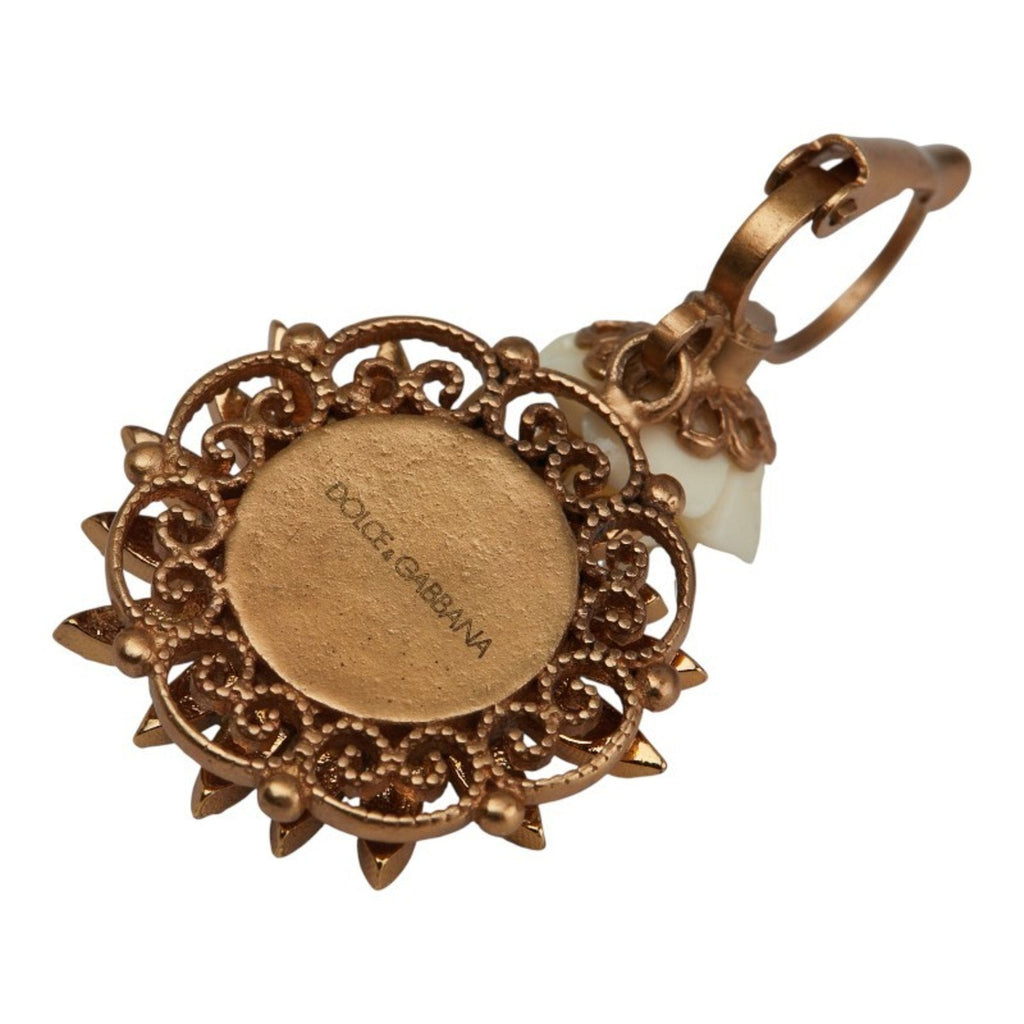 Earrings Rhinestone Gold-Tone Metal