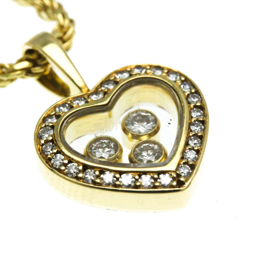 Happy Diamond Heart Pendant Necklace 18K Yellow Gold with Diamond