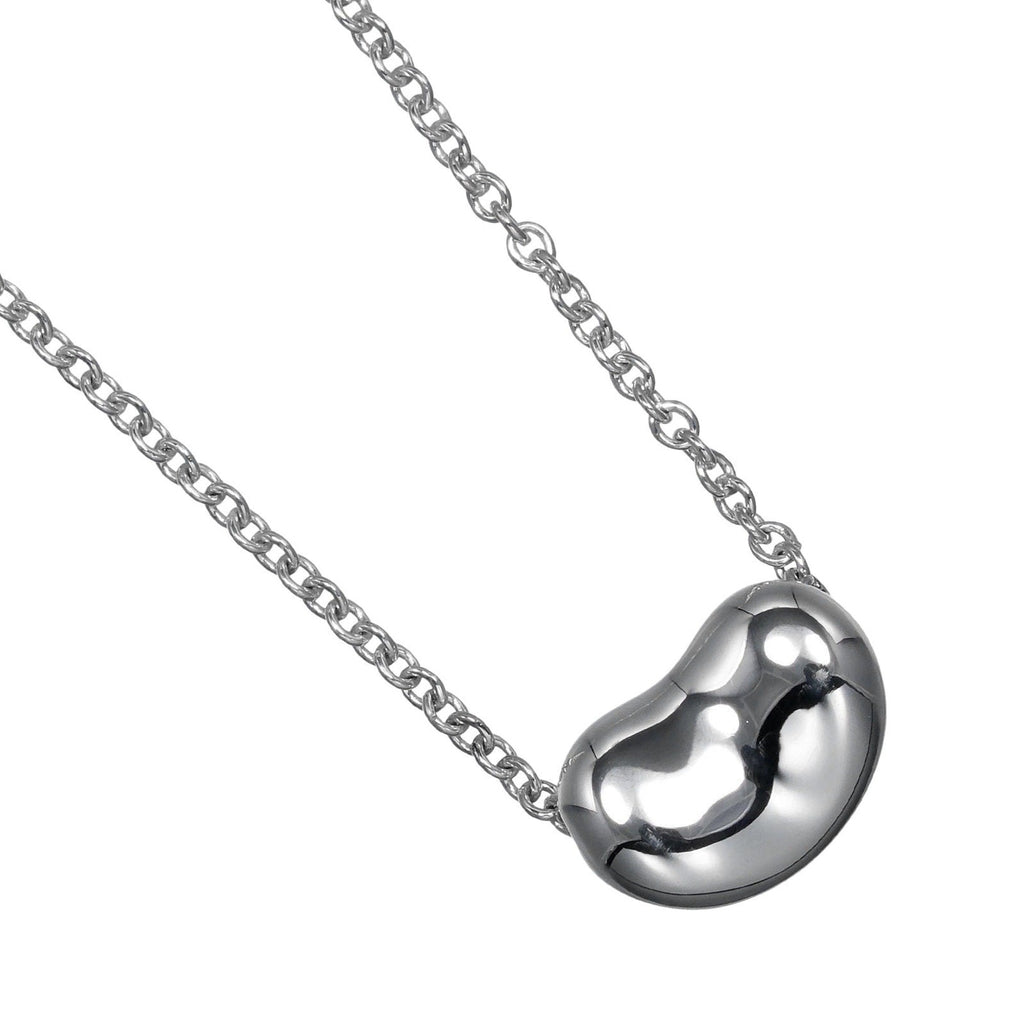 Bean Pendant Necklace Sterling Silver 6.1mm