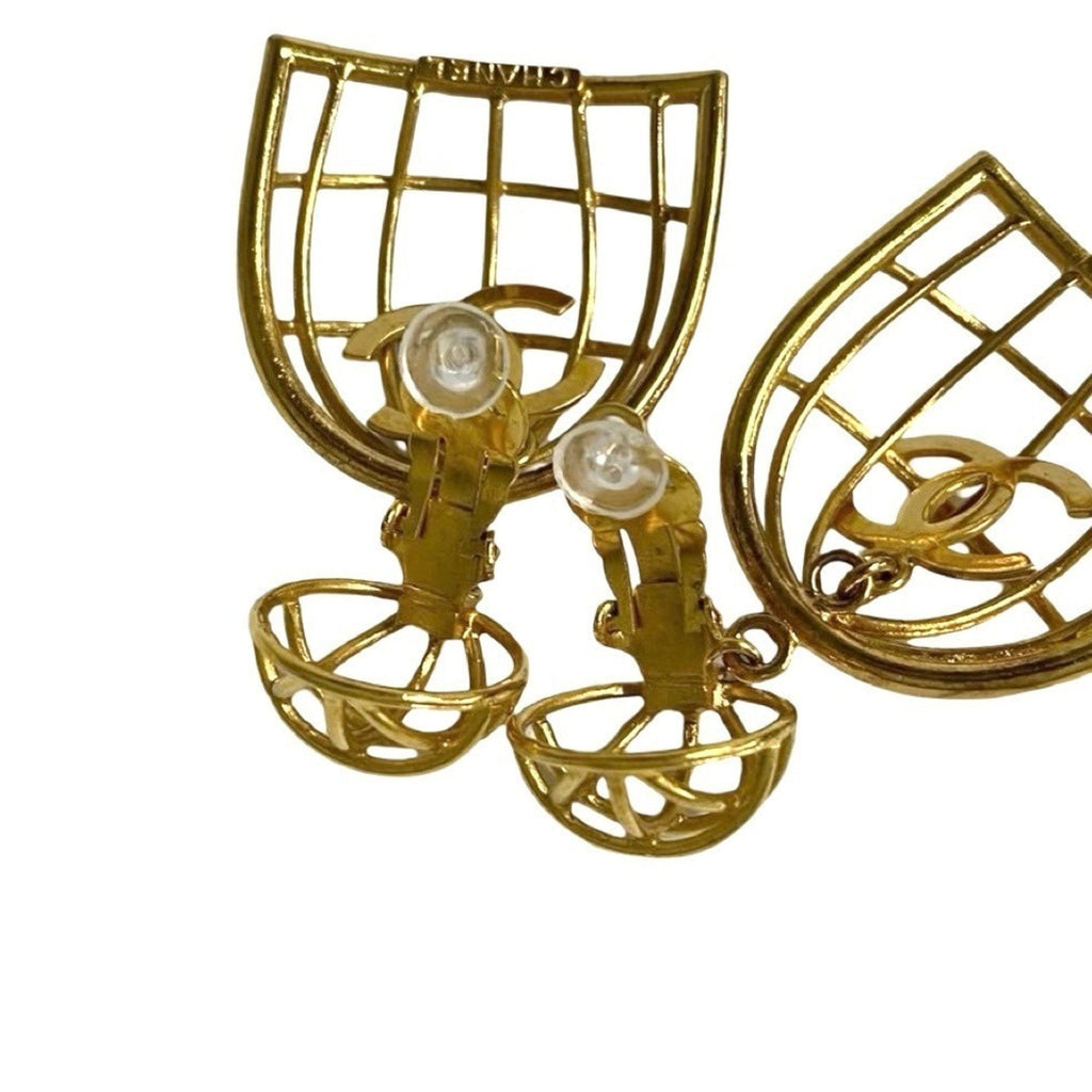 CC Logo Clip-On Earrings Metal Gold-Tone Metal