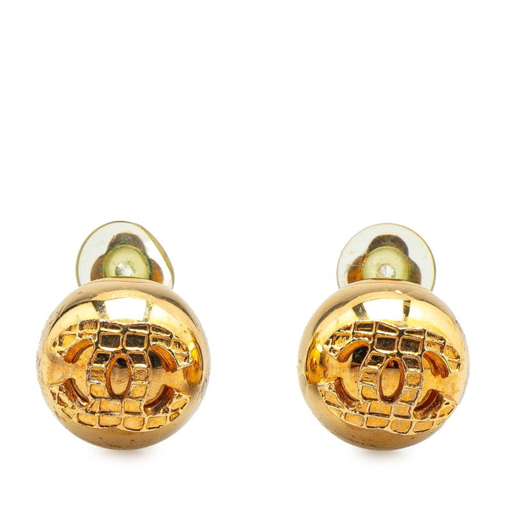 CC Logo Clip-On Earrings Metal Gold-Tone Metal