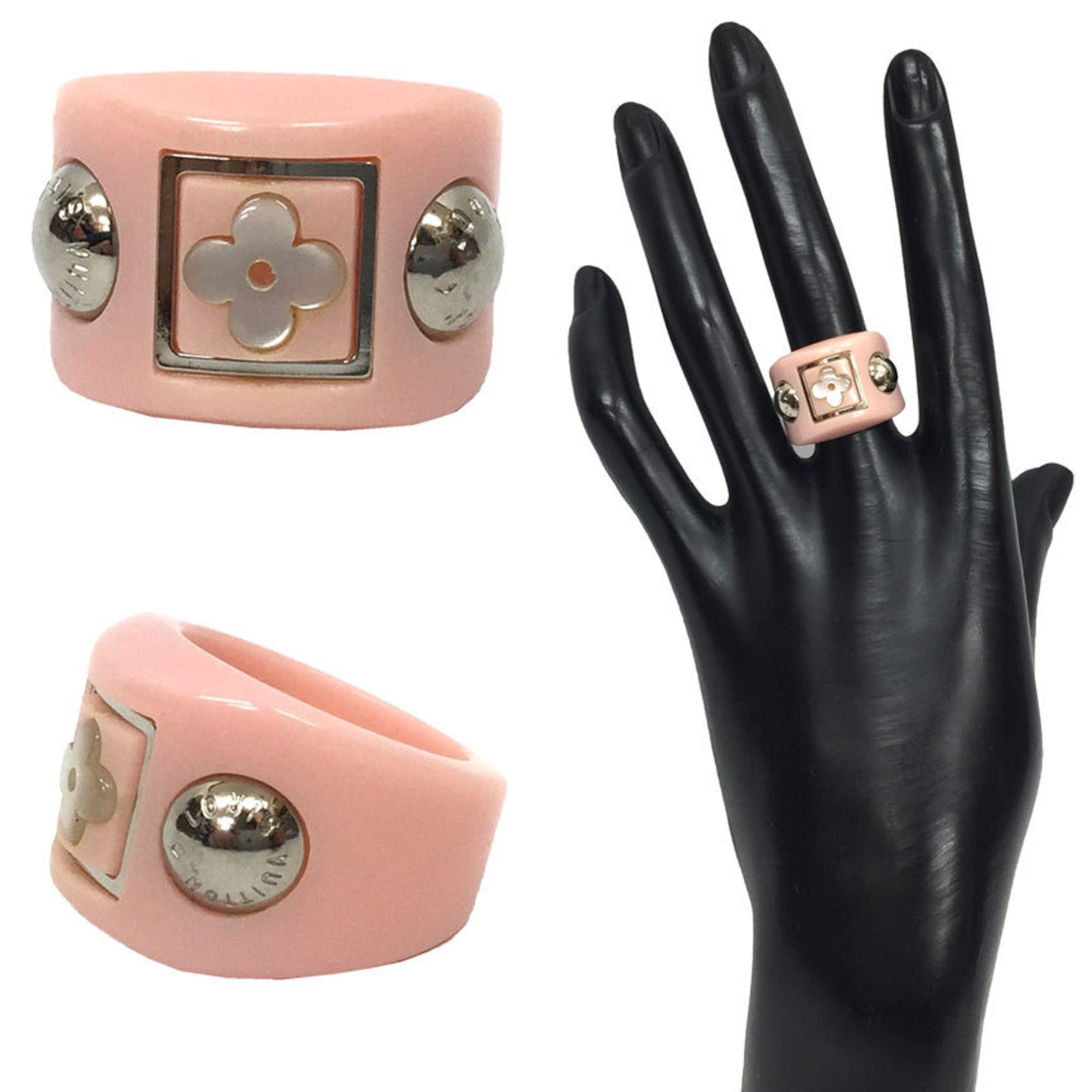 Band Ring Metal and Resin Pink