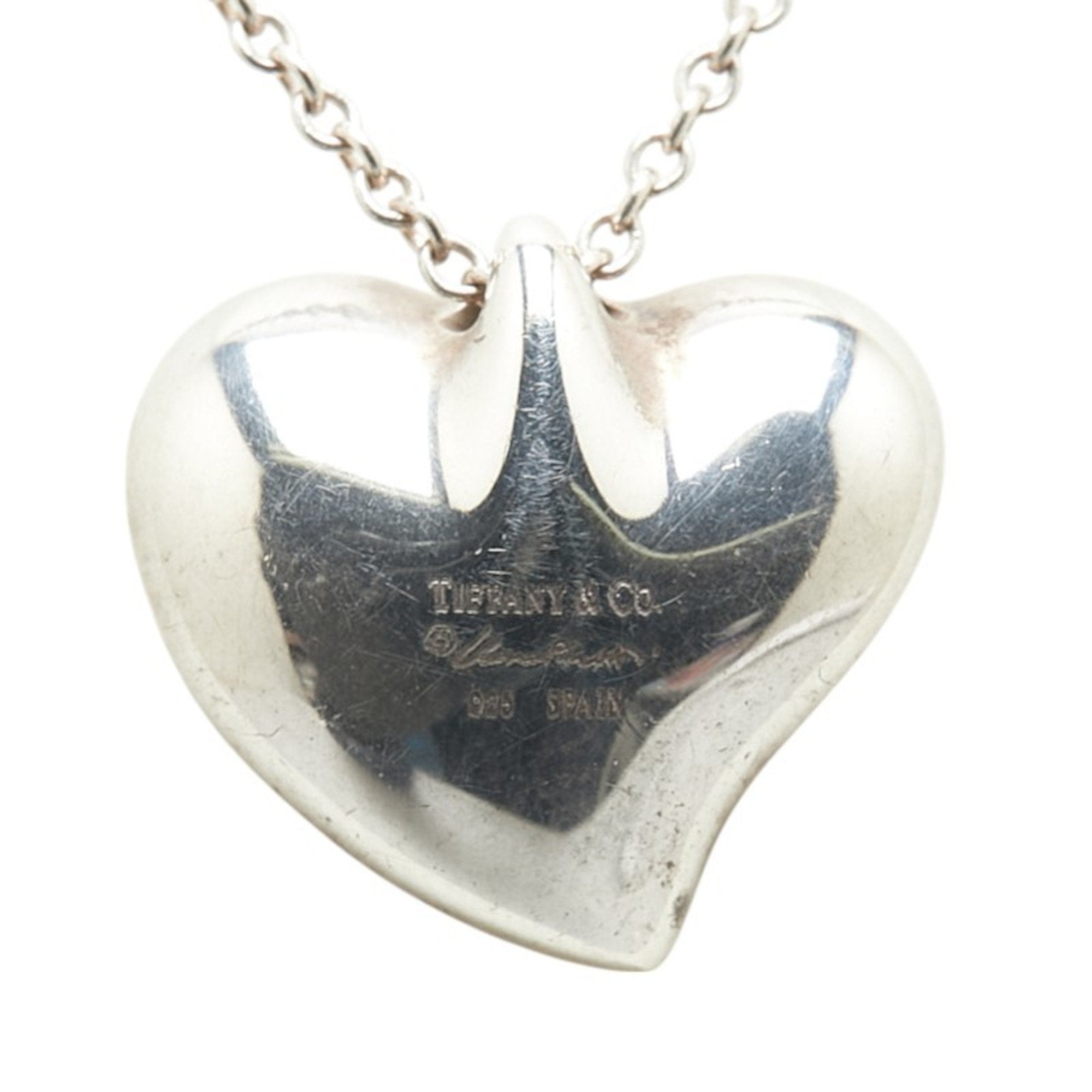 Full Heart Pendant Necklace Sterling Silver