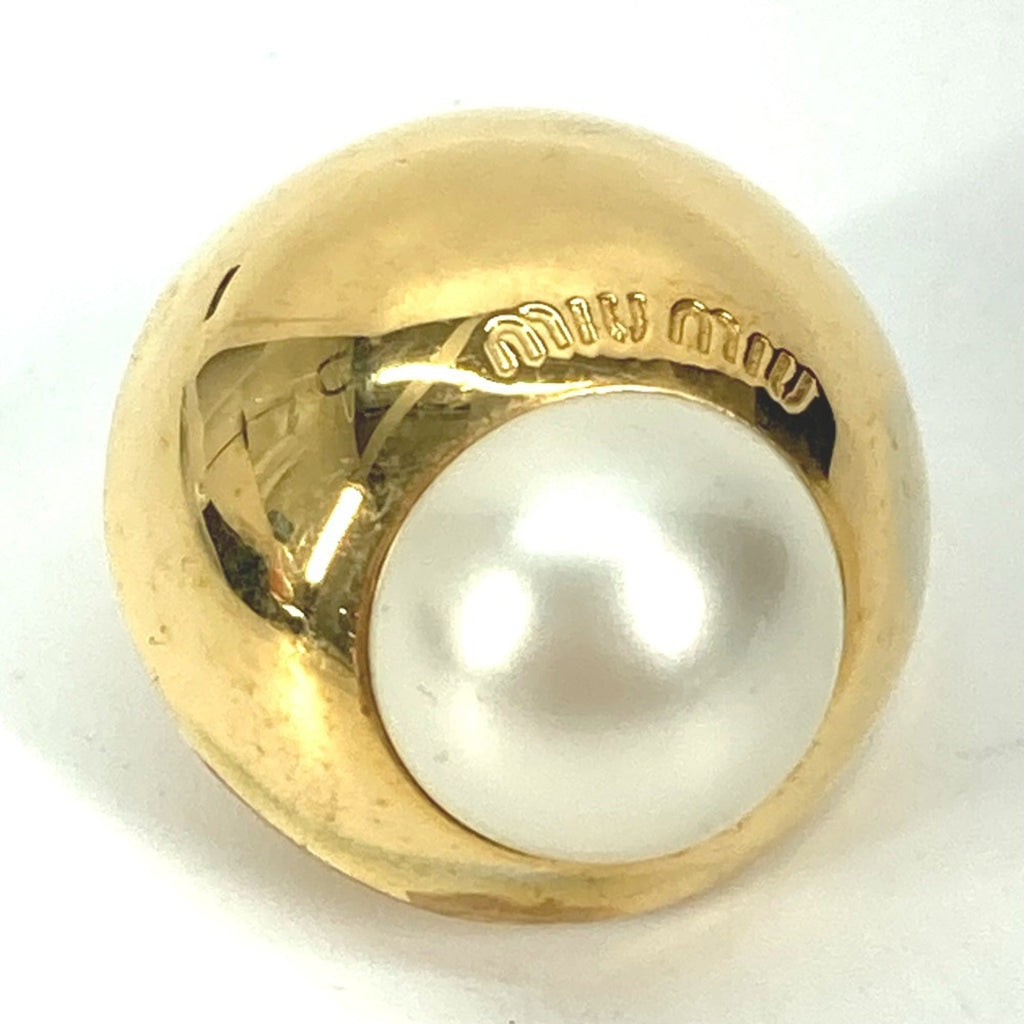 Earrings Pearl Gold-Tone Metal