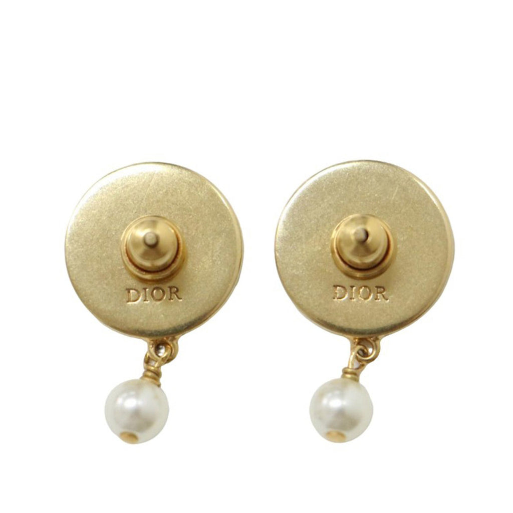 Earrings Pearl Gold-Tone Metal