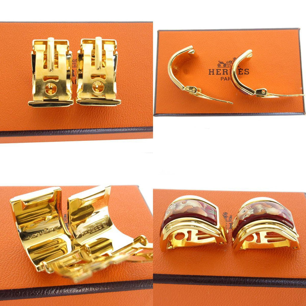 Clip-On Earrings Enamel and Metal