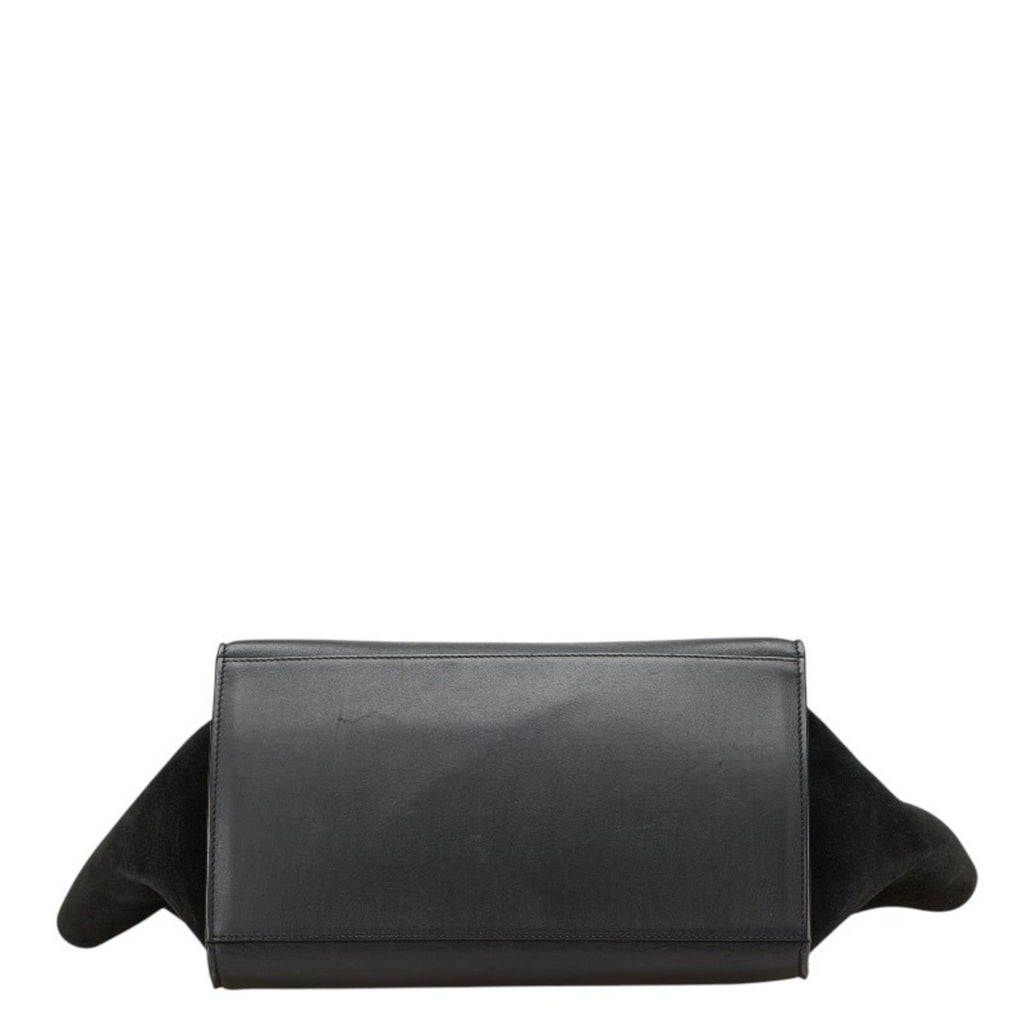 Trapeze Bag Crocodile Embossed Leather Large