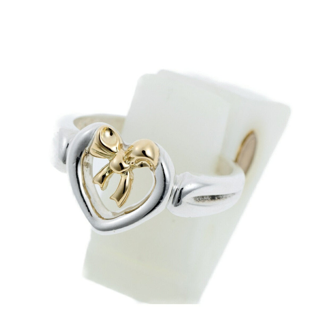 Ribbon Heart Ring 18K Gold and Sterling Silver