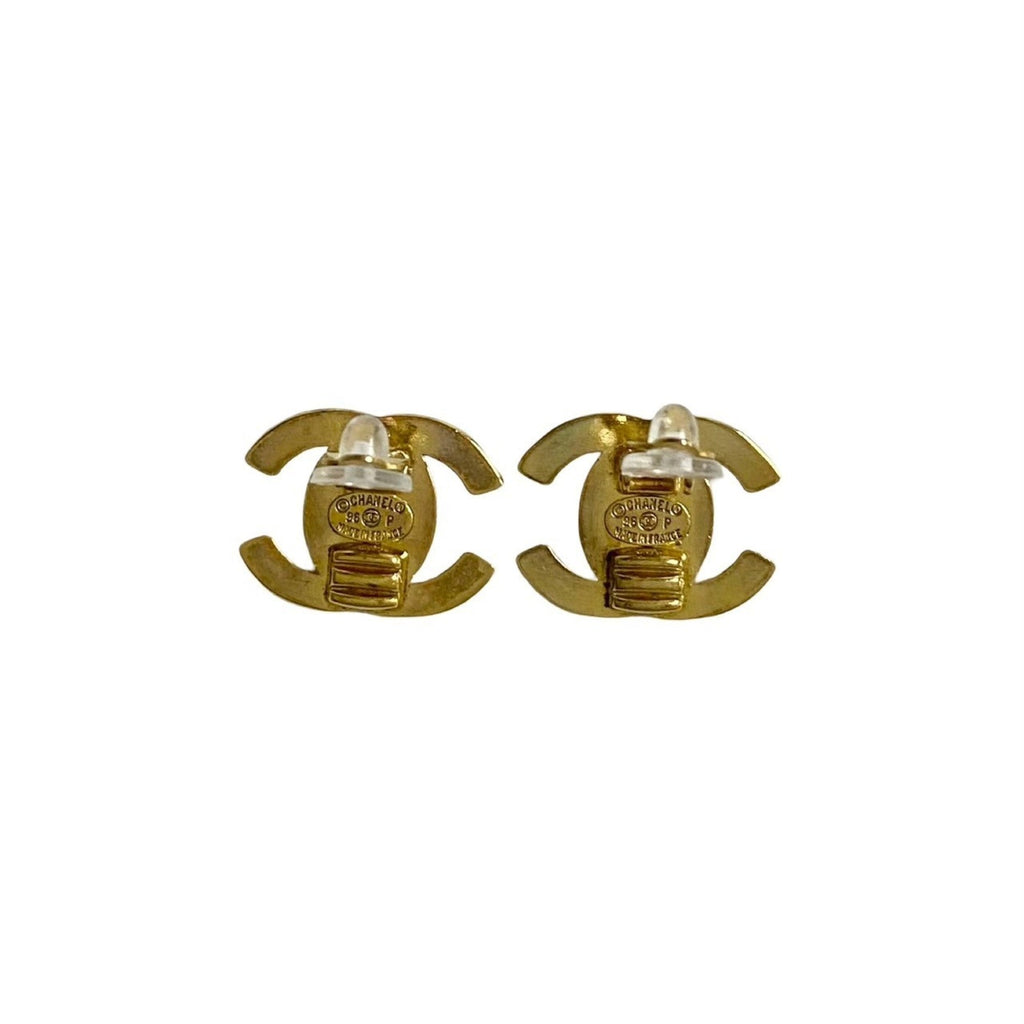 CC Logo Clip-On Earrings Metal Gold-Tone Metal