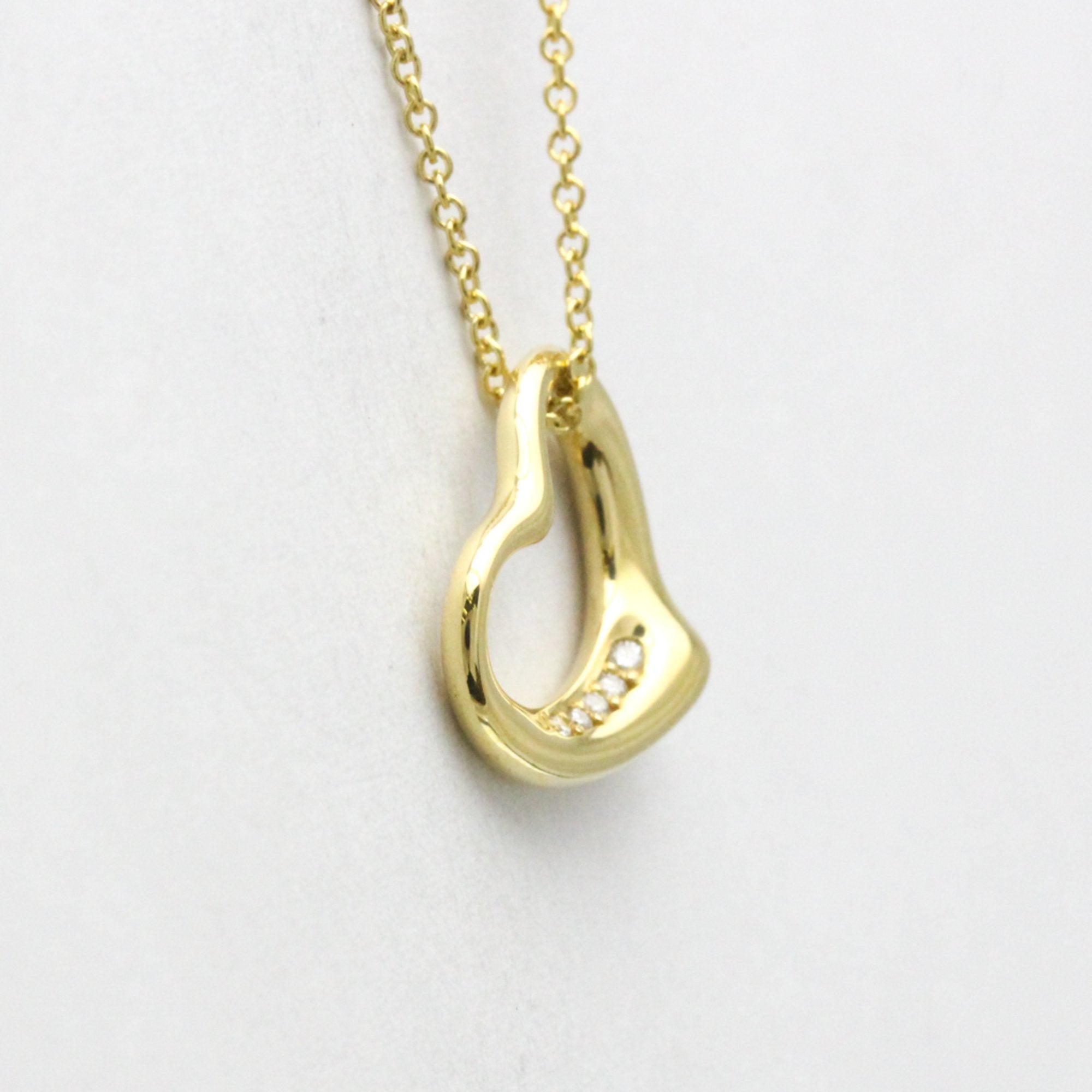 Open Heart Pendant Necklace 18K Yellow Gold 14.5mm