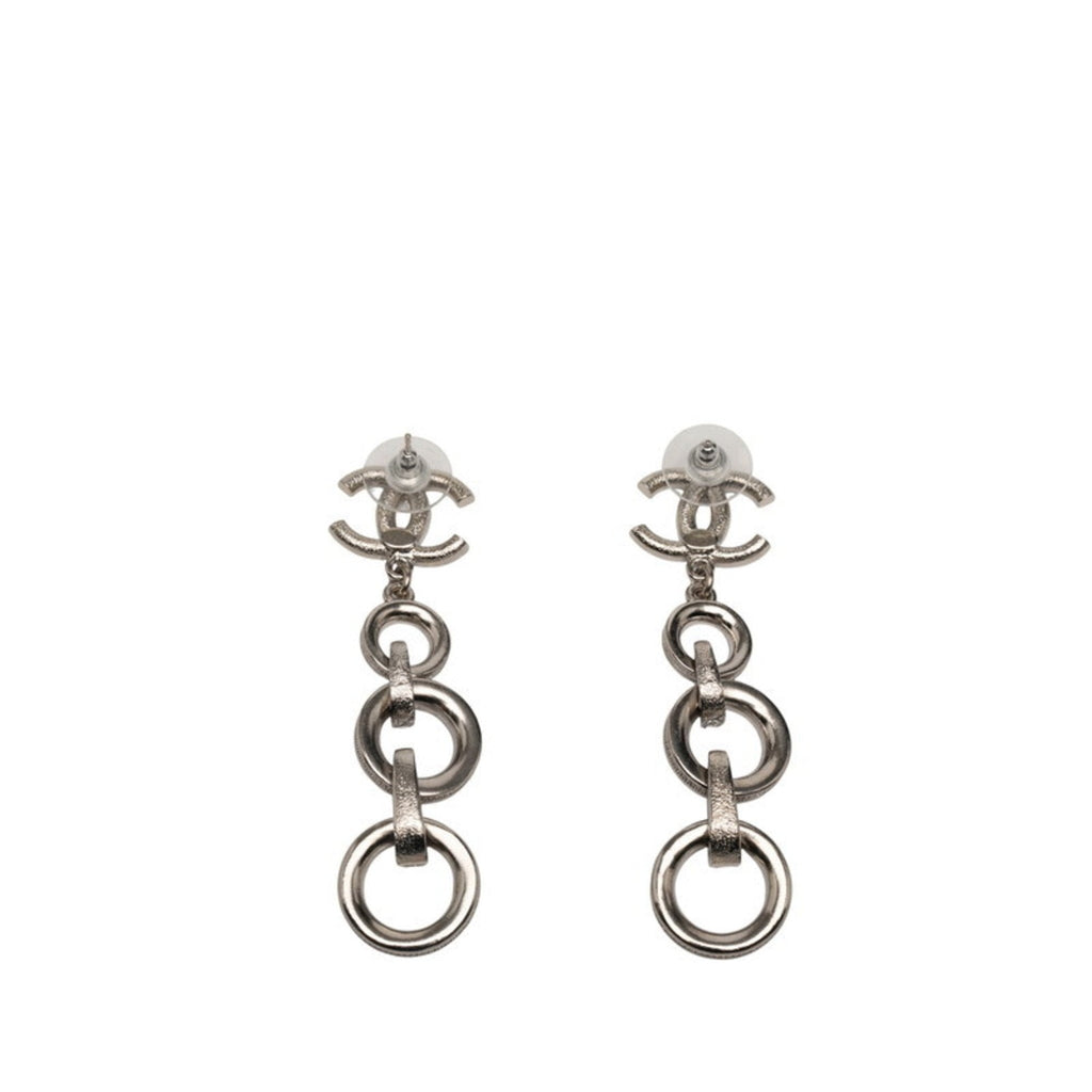 CC Logo Round Stud Earrings Metal