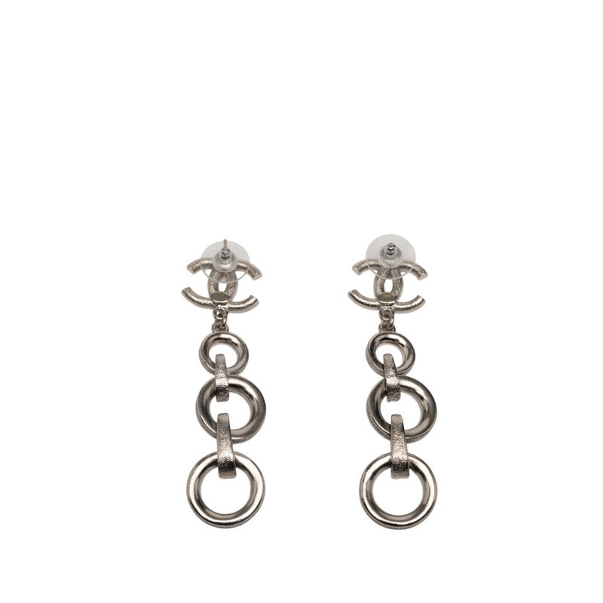 CC Logo Round Stud Earrings Metal