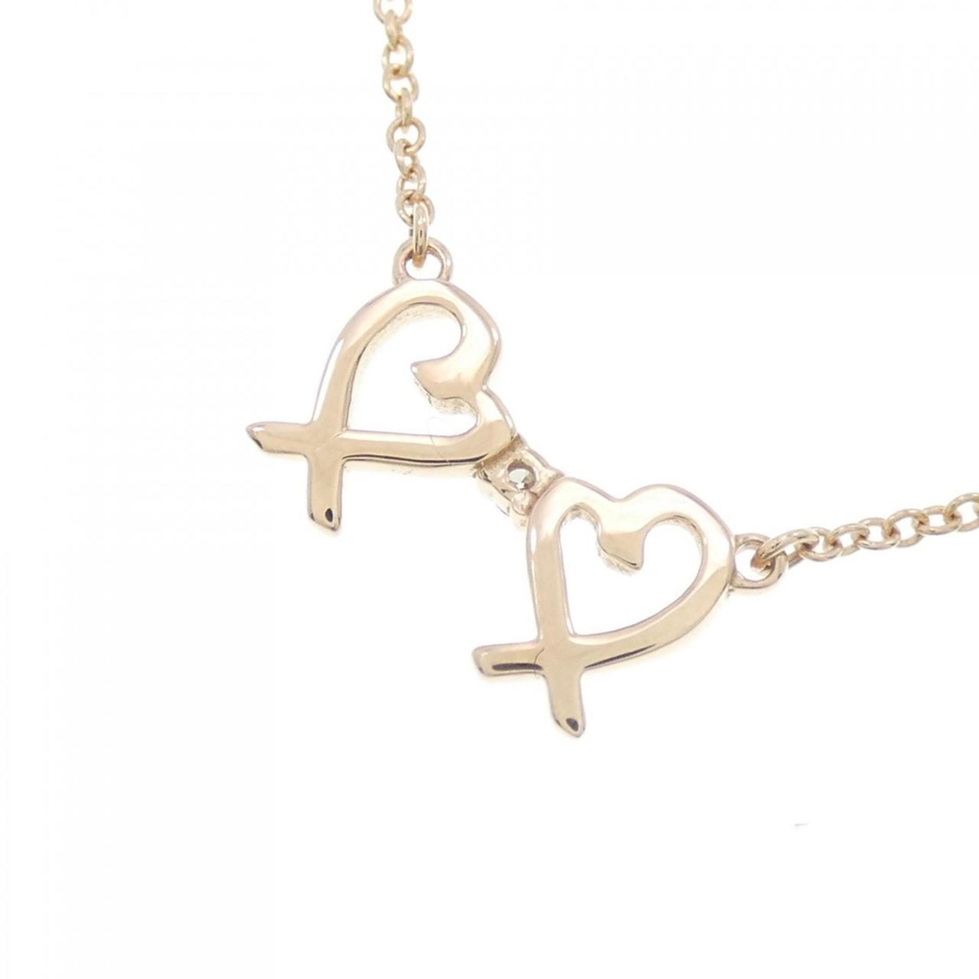 Double Loving Heart Pendant Necklace 18K Rose Gold