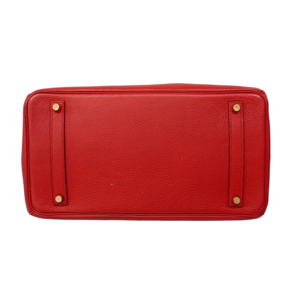 Birkin Handbag Red Clemence with Gold Hardware 35