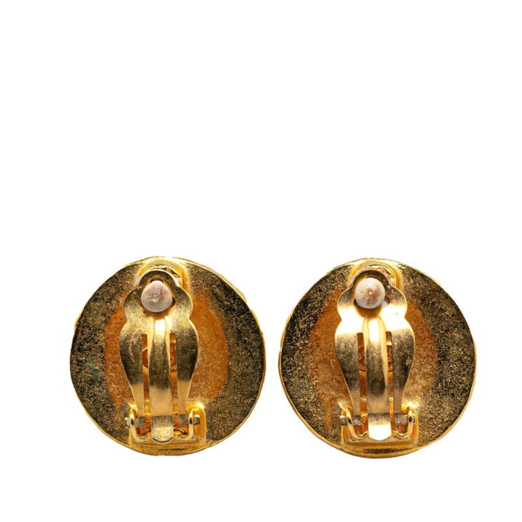 CC Logo Clip-On Earrings Metal Gold-Tone Metal