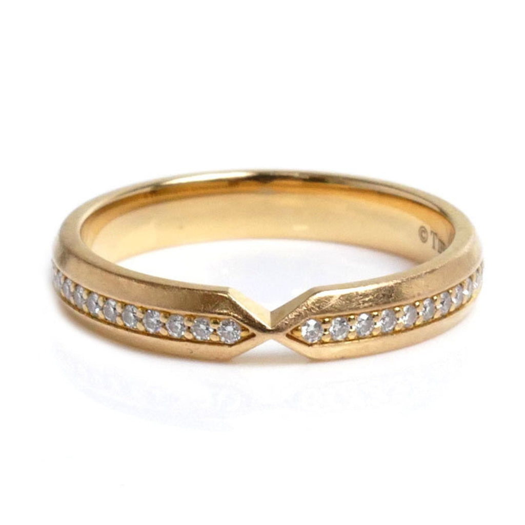 Band Ring 18K Rose Gold with Diamond