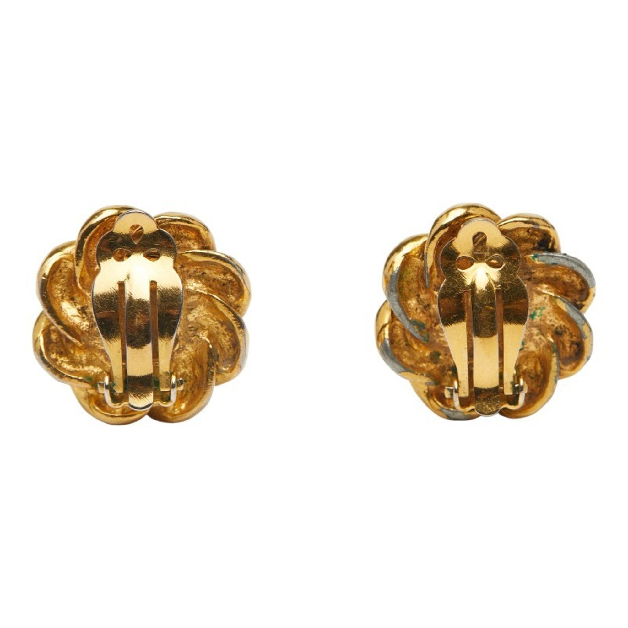 Earrings Pearl Gold-Tone Metal