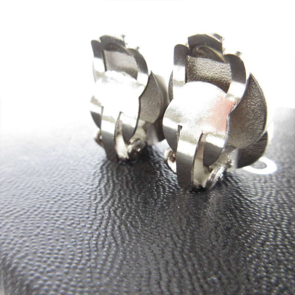 CC Logo Clip-On Earrings Silver-Tone Metal Silver-Tone Metal