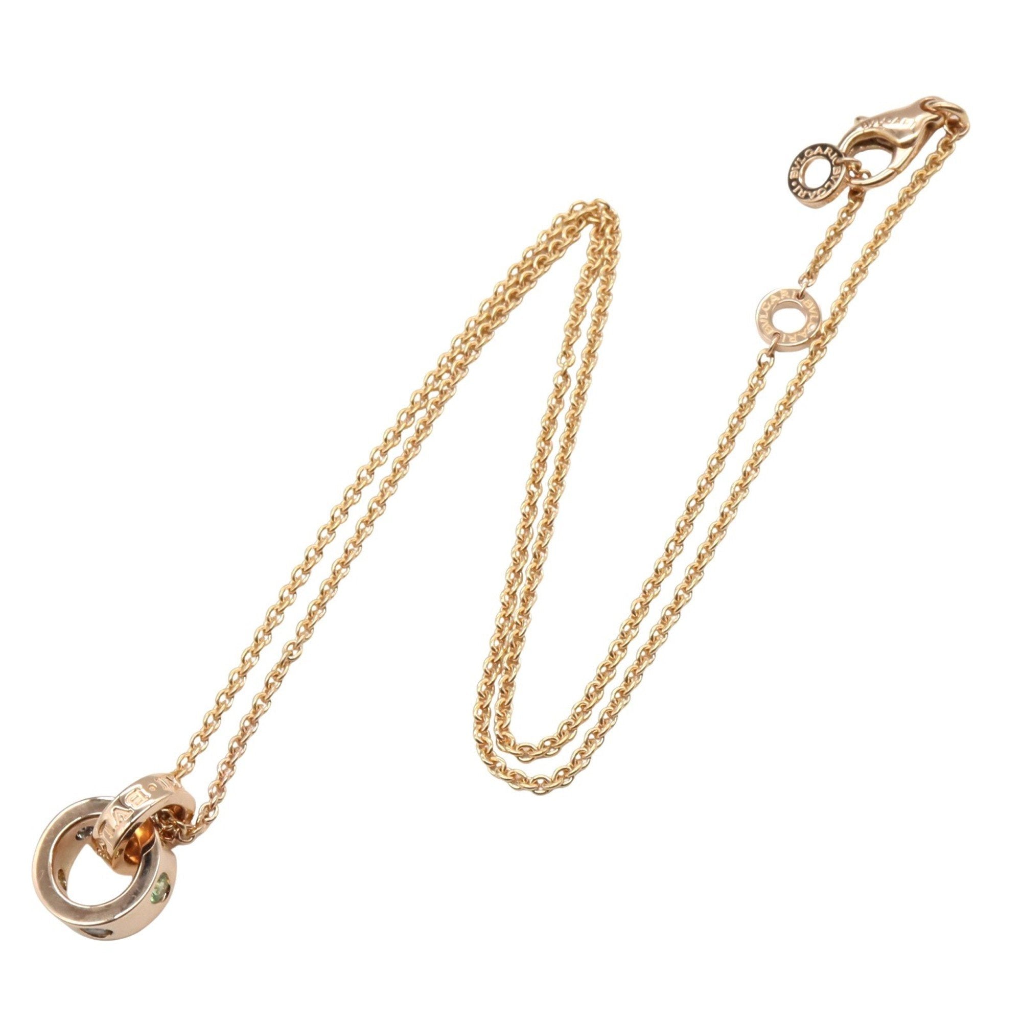 Pendant Necklace 18K Rose Gold with Sapphire and Tsavorite
