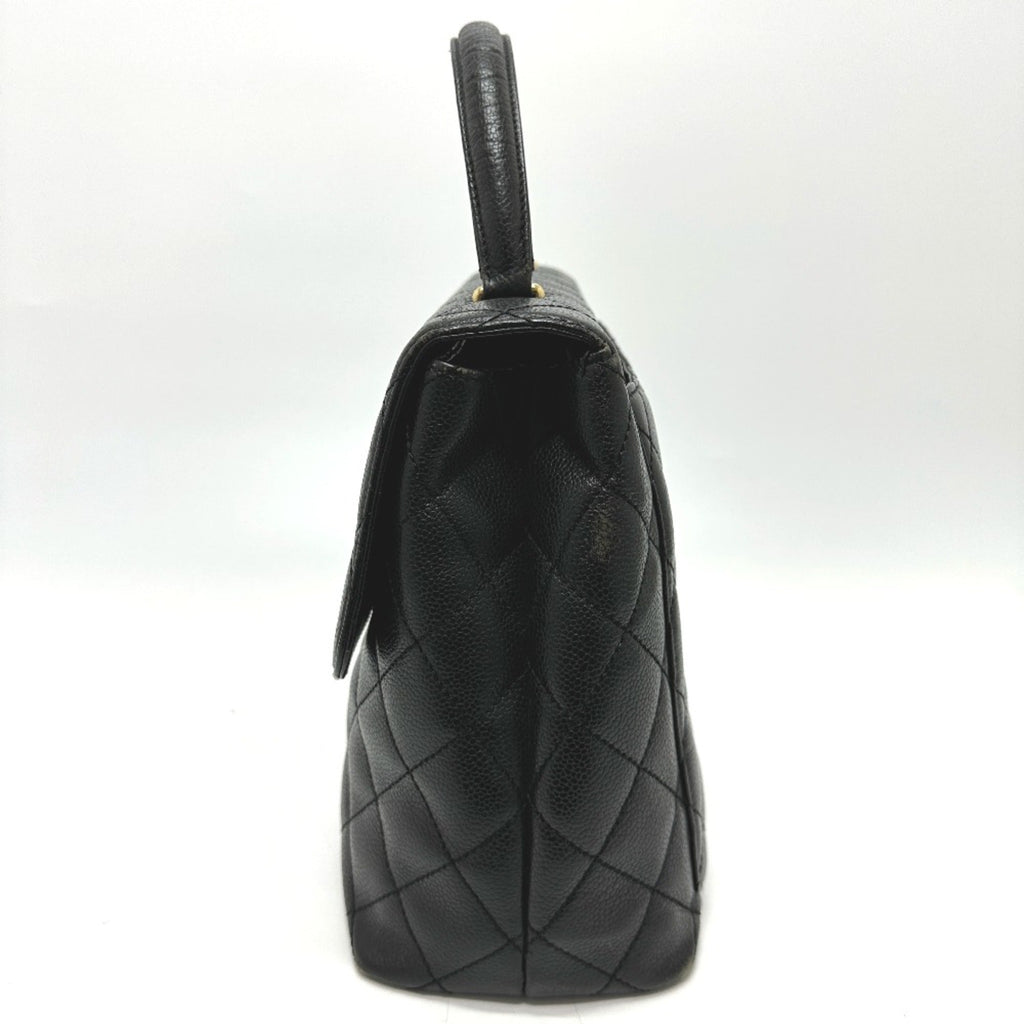 Vintage Classic Top Handle Flap Bag Quilted Caviar Jumbo