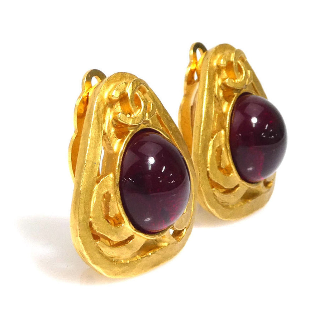 CC Logo Clip-On Earrings Gold-Tone Metal