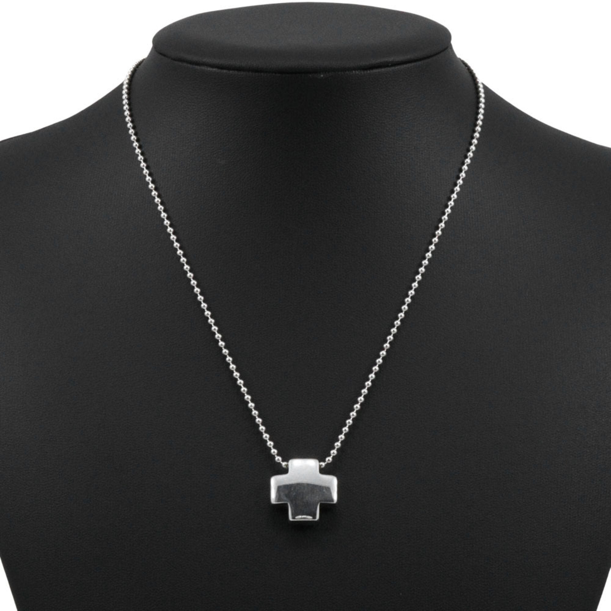 Roman Cross Pendant Necklace Sterling Silver Ball Chain