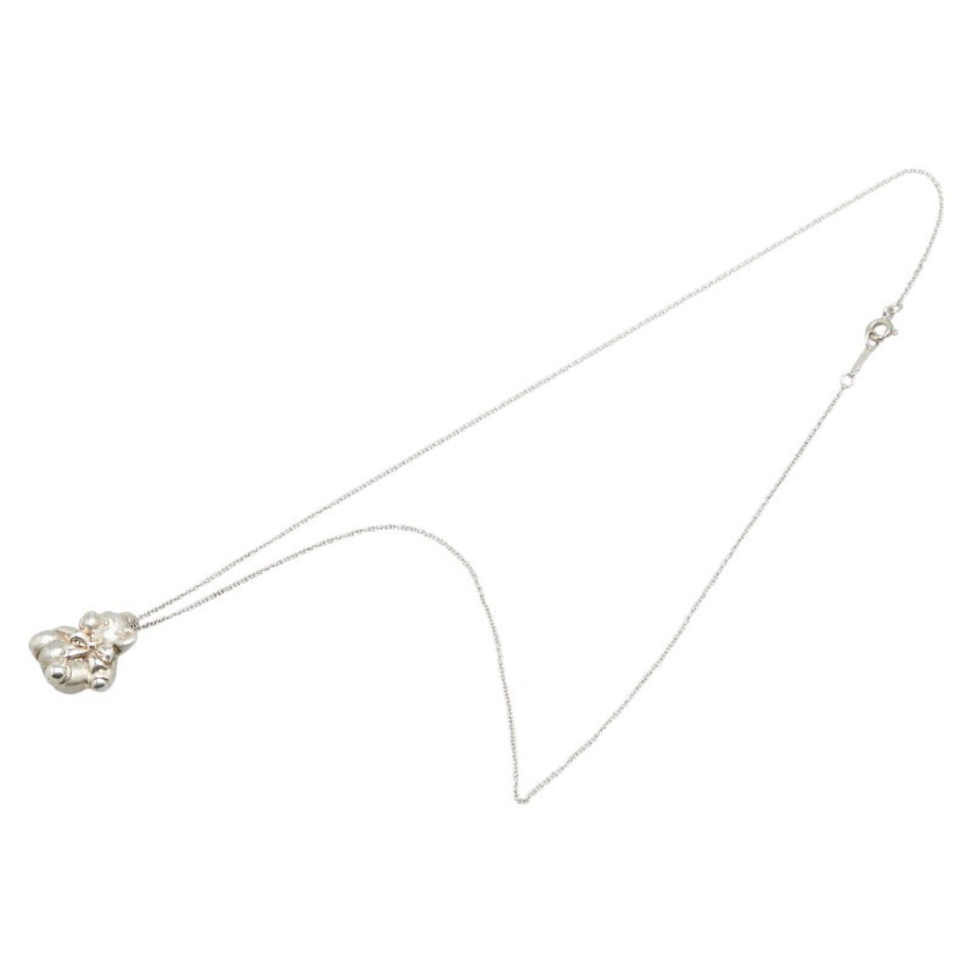 Teddy Bear Pendant Necklace Sterling Silver