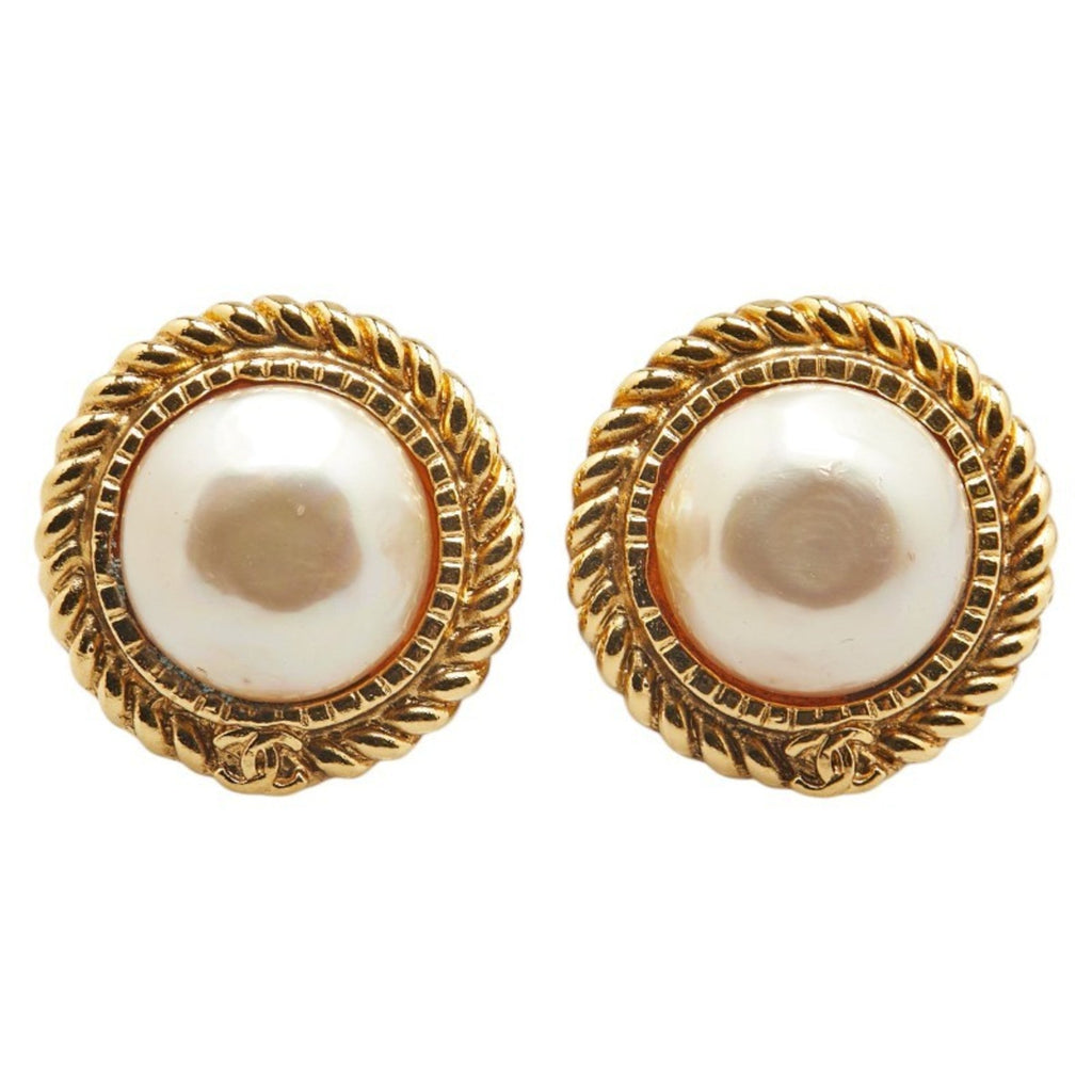 CC Logo Clip-On Earrings Metal Gold-Tone Metal