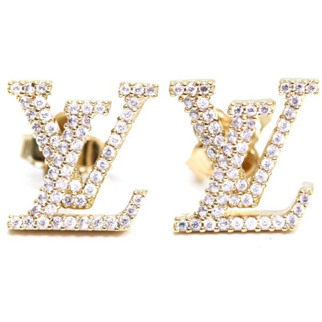 Earrings Rhinestone Gold-Tone Metal