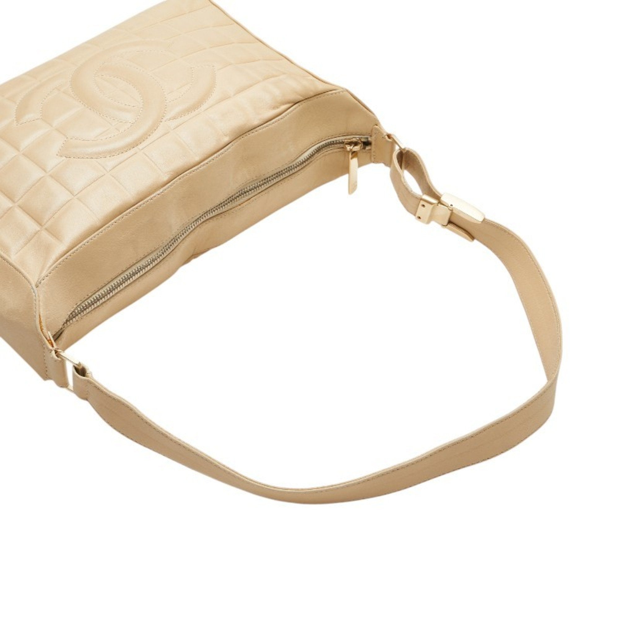 Chocolate Bar CC Shoulder Bag Quilted Leather Medium