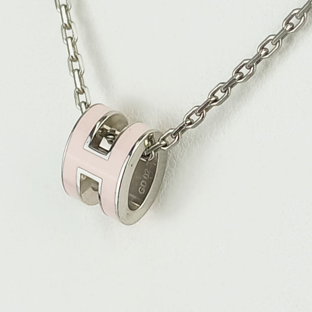 Pop H Pendant Necklace Silver-Tone Metal