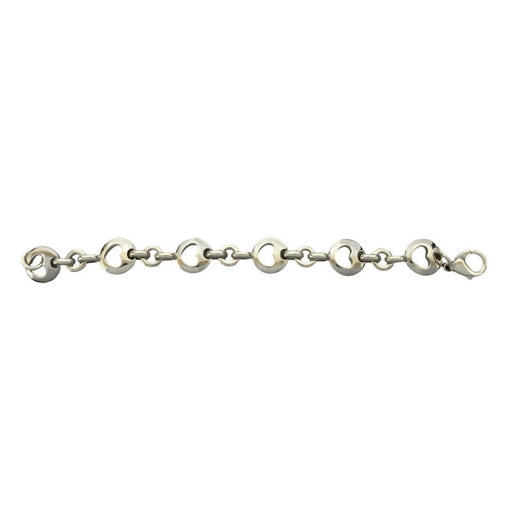 Pierced Heart Motif Bracelet Sterling Silver