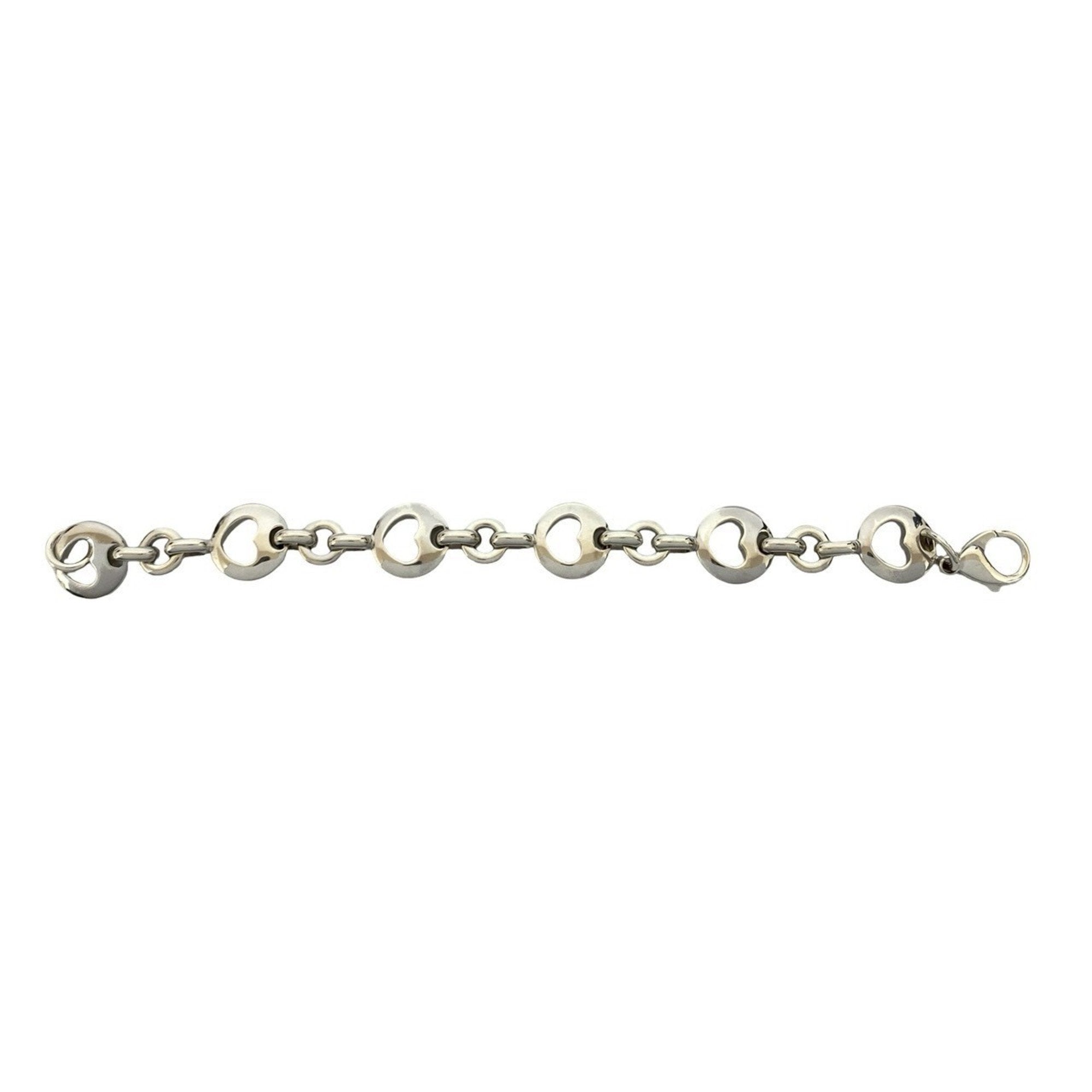 Pierced Heart Motif Bracelet Sterling Silver