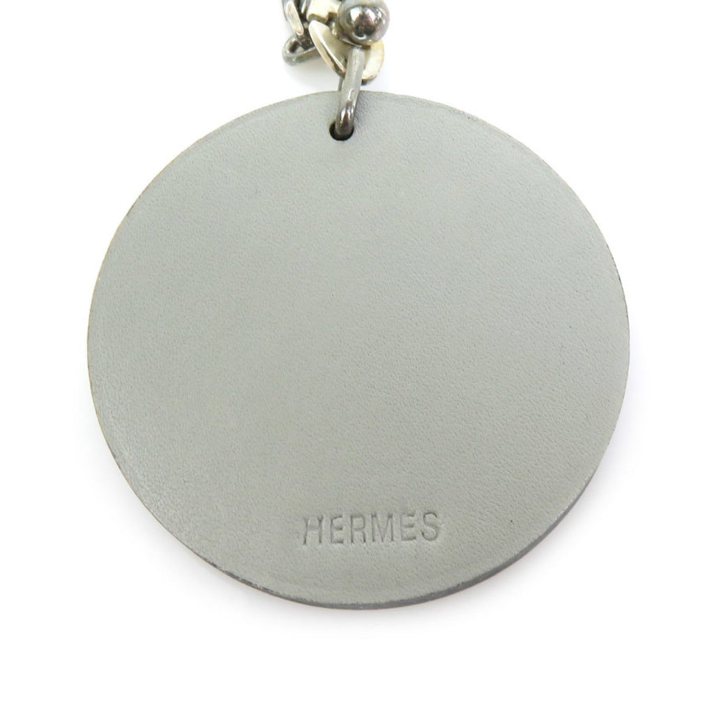 Keyring Charm Leather Gray Ring