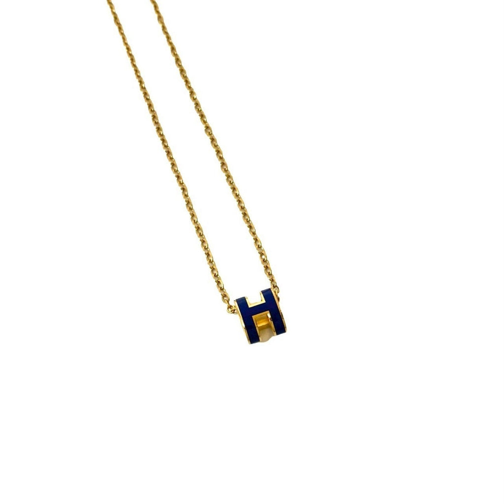Pop H Pendant Necklace Gold-Tone Metal