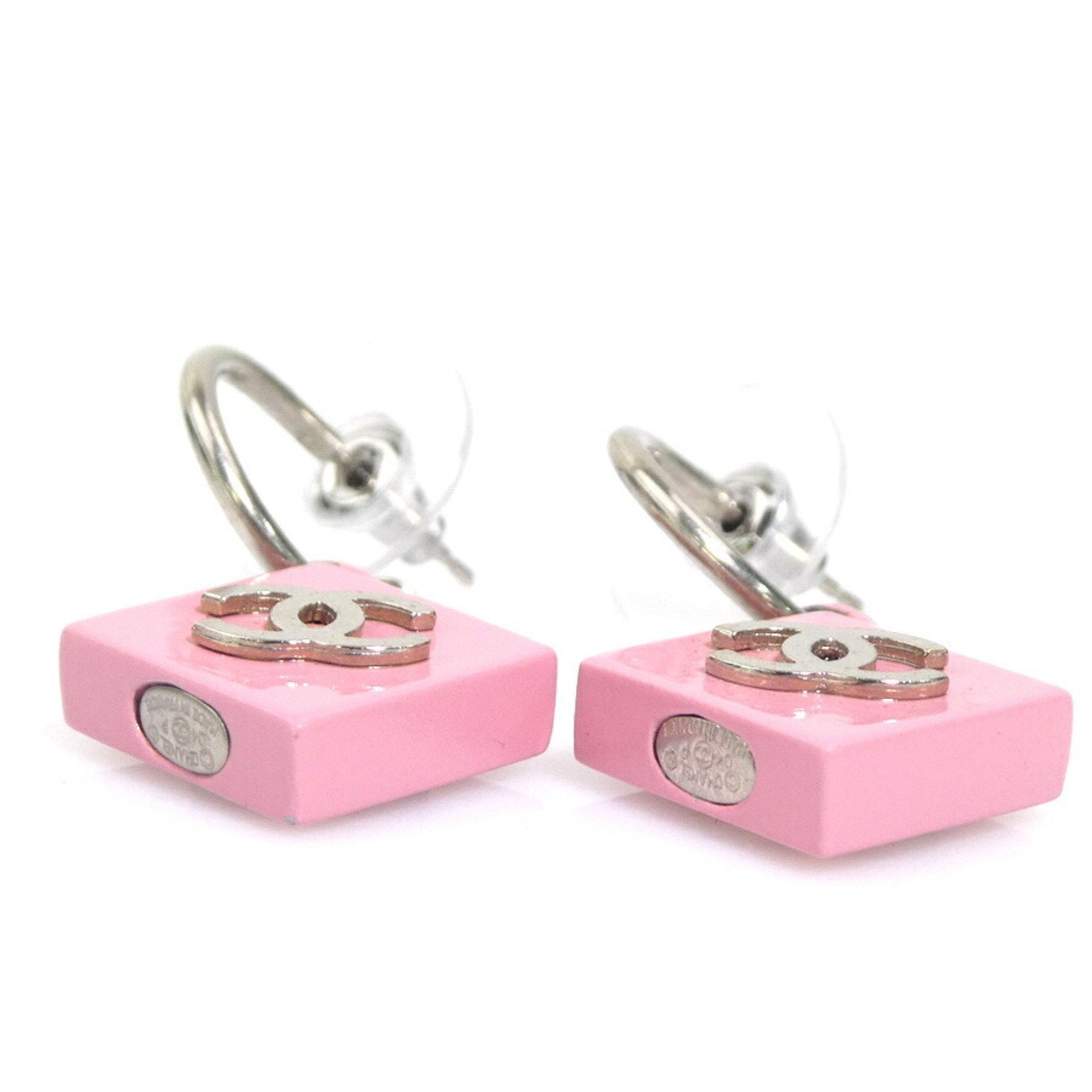 CC Logo Earrings Silver-Tone Metal