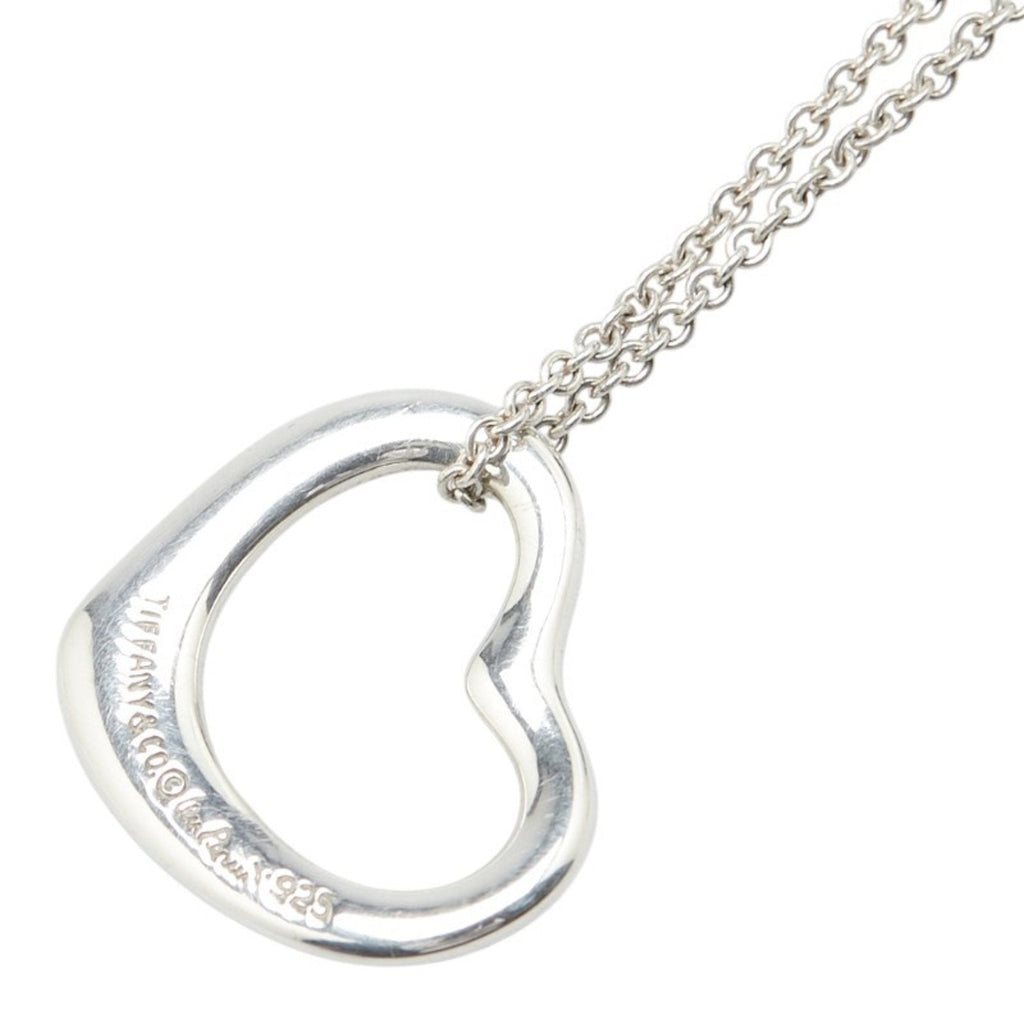 Open Heart Pendant Necklace Sterling Silver 19mm