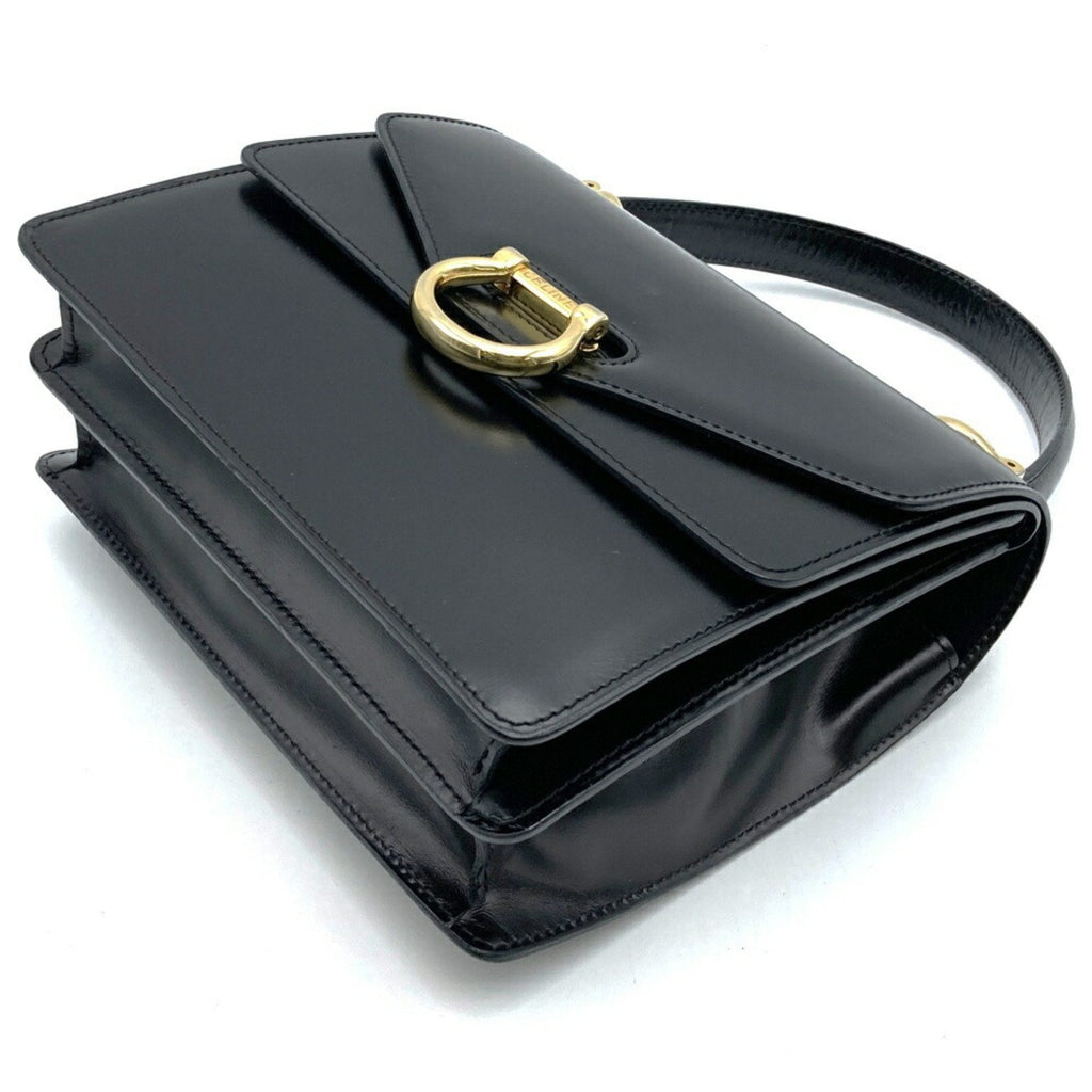 Vintage Top Handle Bag Glazed Leather Small