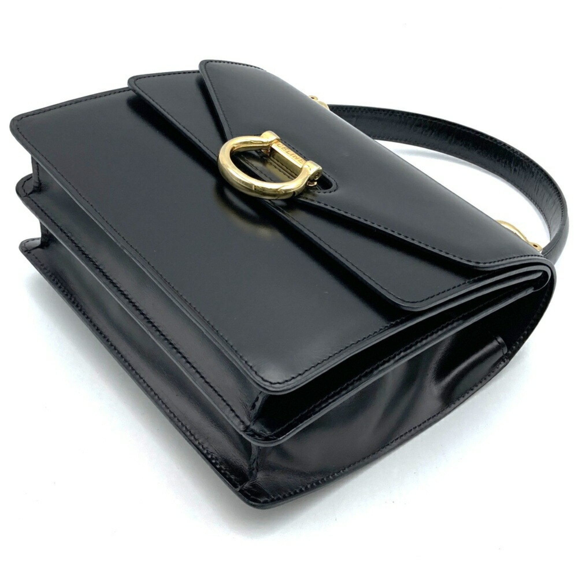 Vintage Top Handle Bag Glazed Leather Small