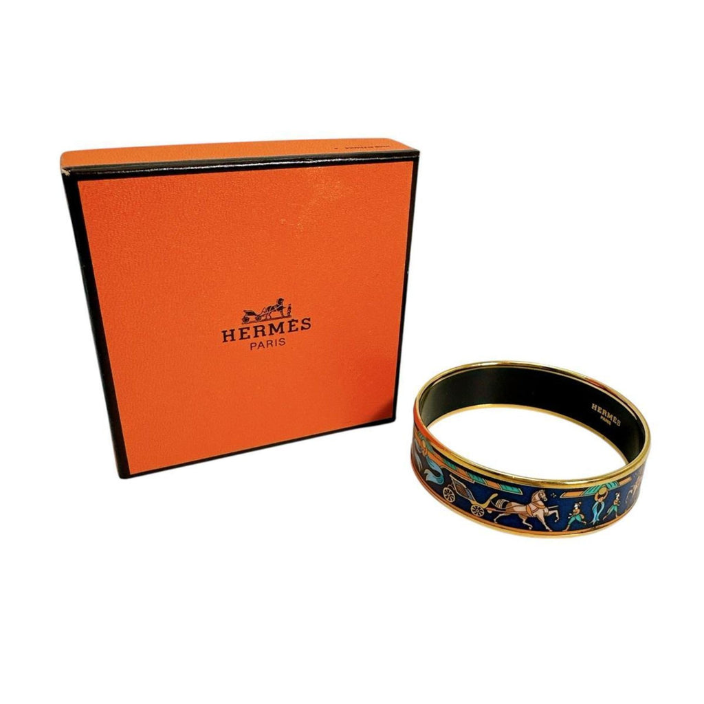 Emaille Bracelet Blue and Gold Large