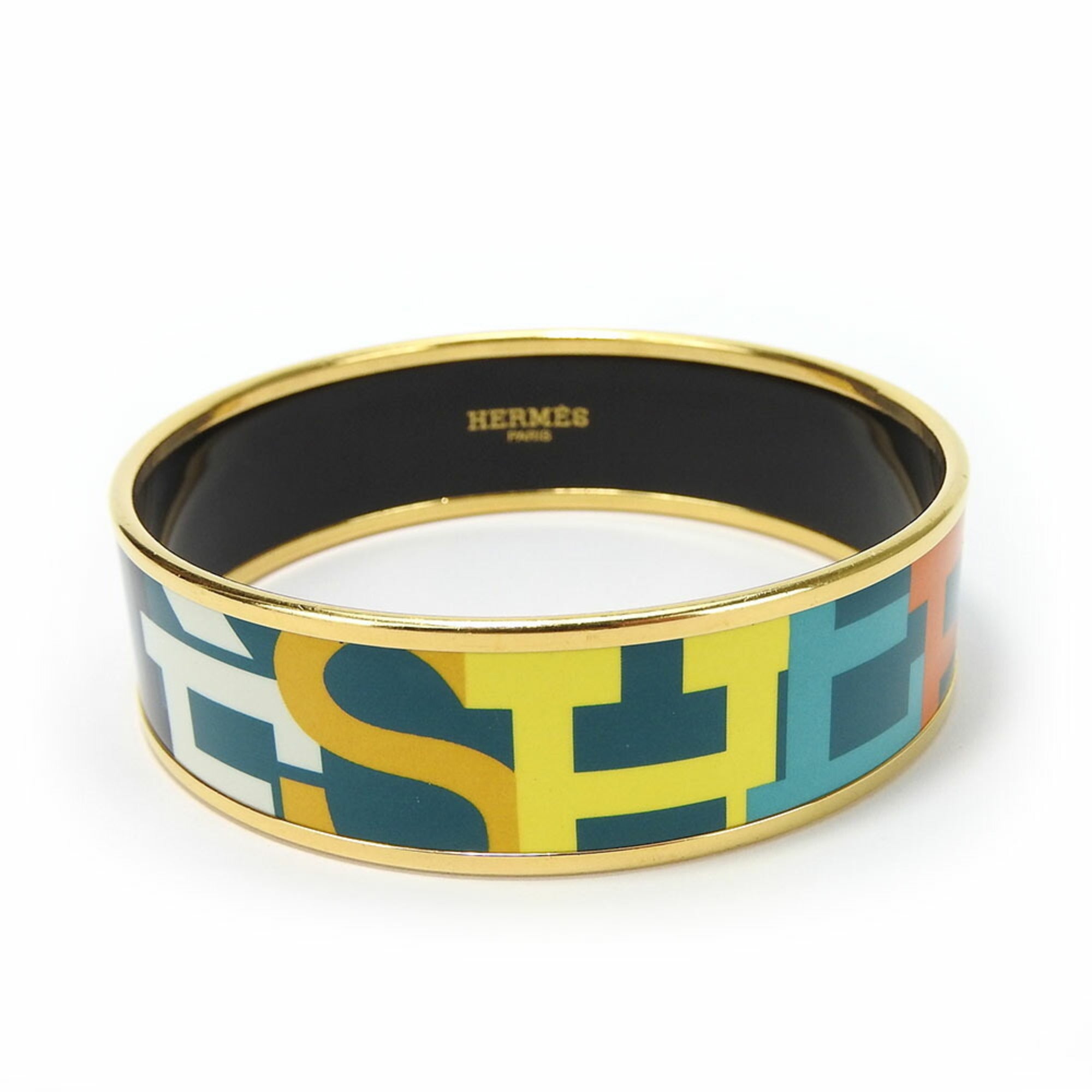 Bracelet Enamel and Metal Green Multi-Color