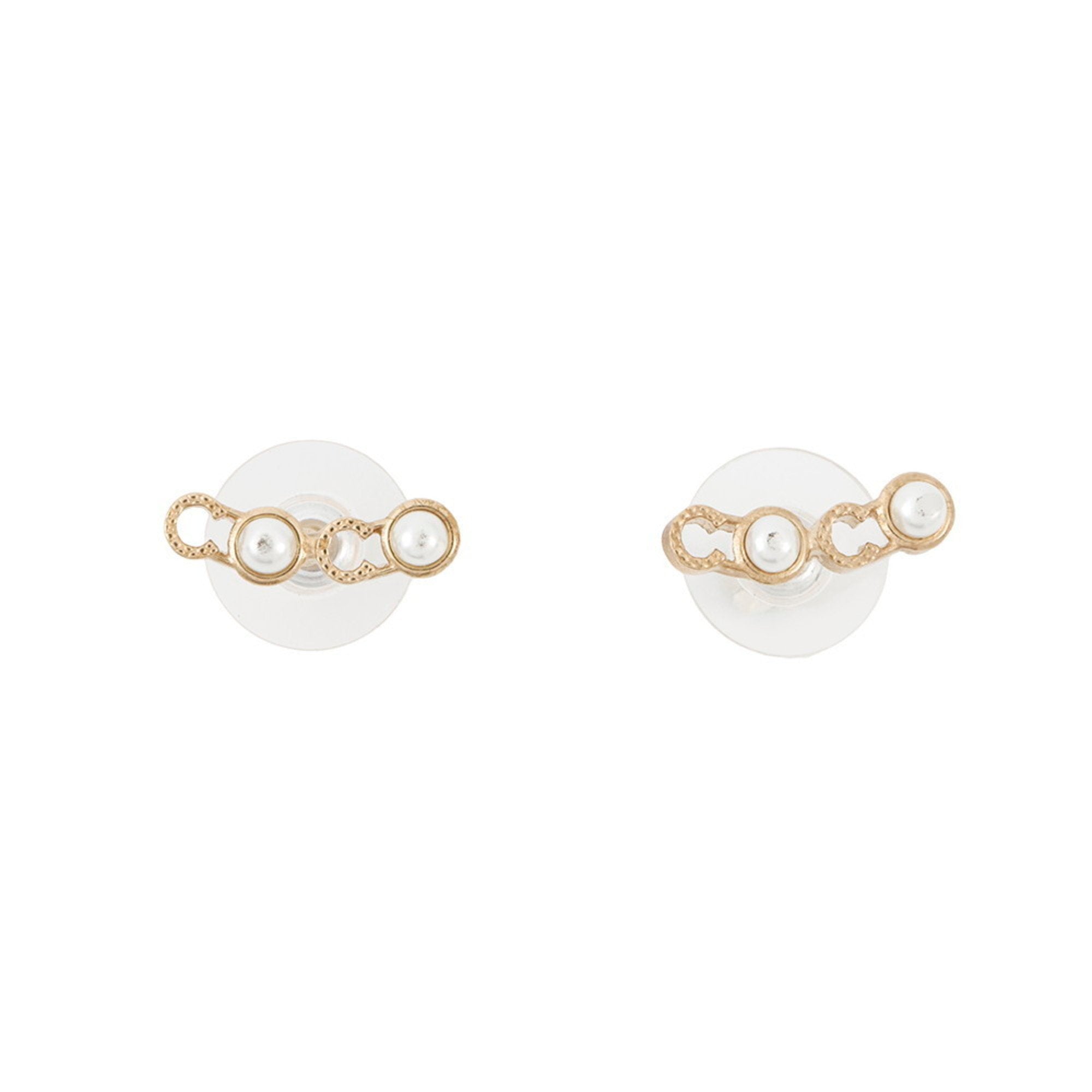 Earrings Pearl Gold-Tone Metal