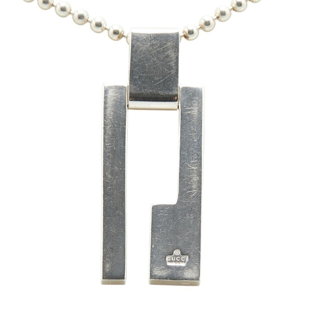 G Plate Pendant Necklace Sterling Silver