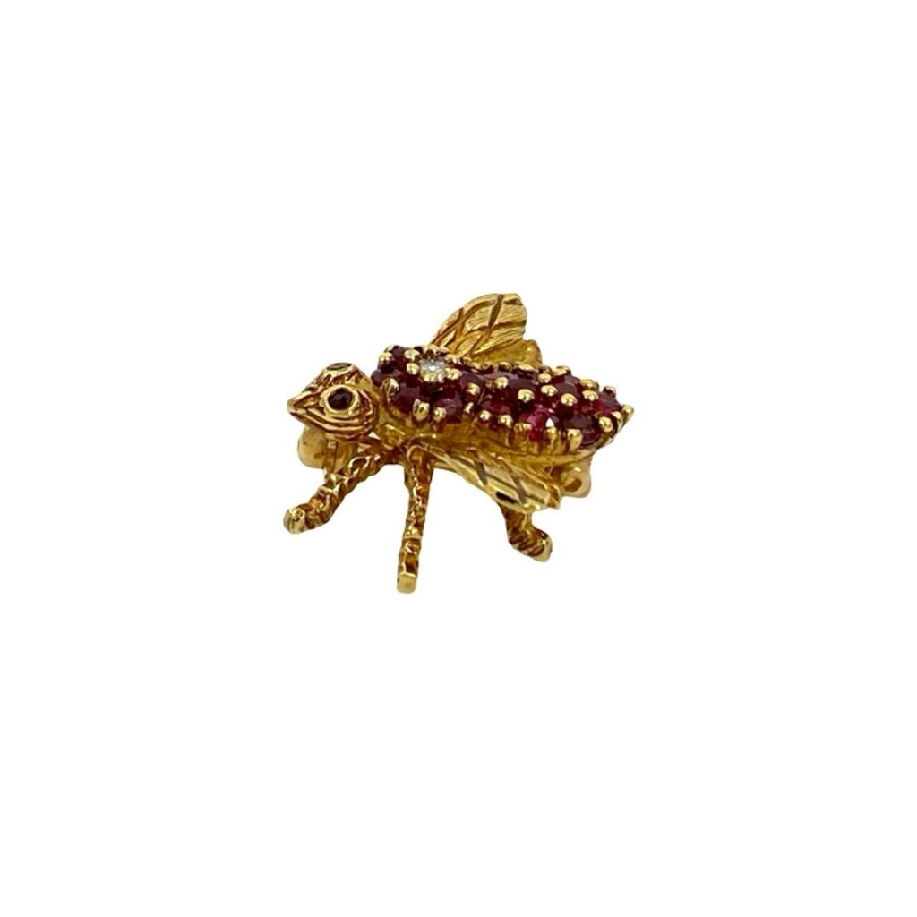 Bee Motif Brooch 18K Yellow Gold and Diamond