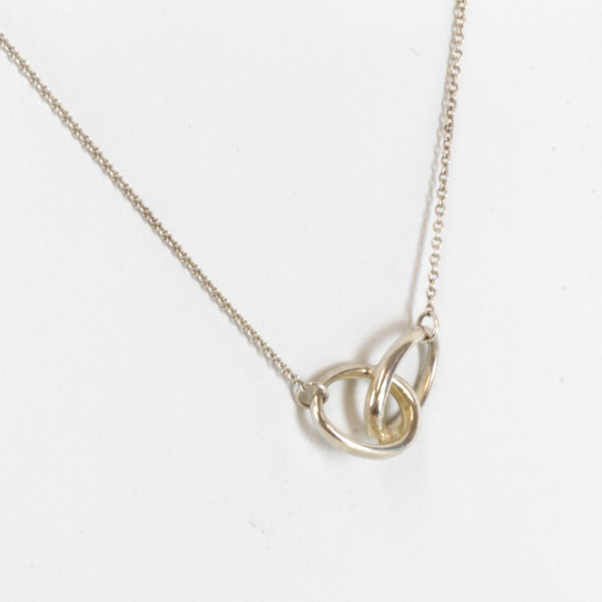 Double Loop Pendant Necklace Sterling Silver