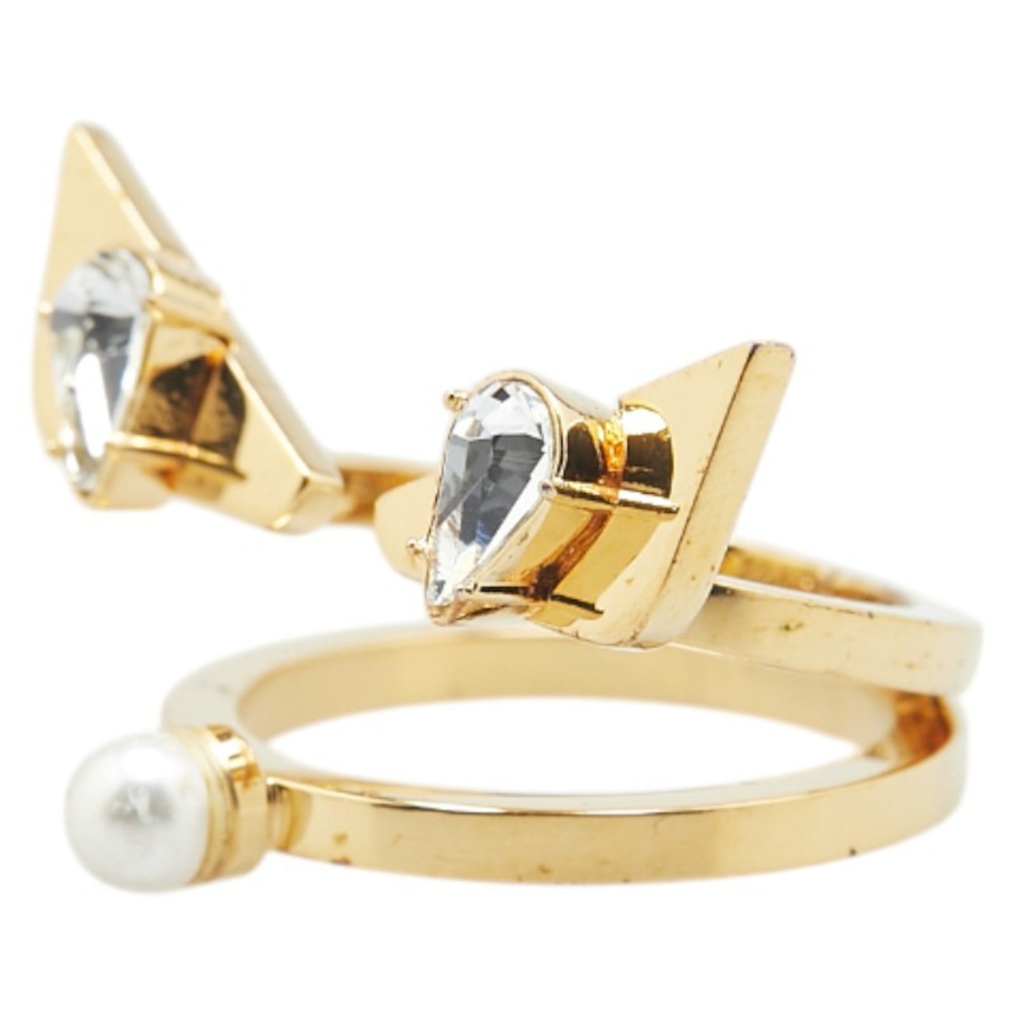 Band Ring Gold with Faux Pearls