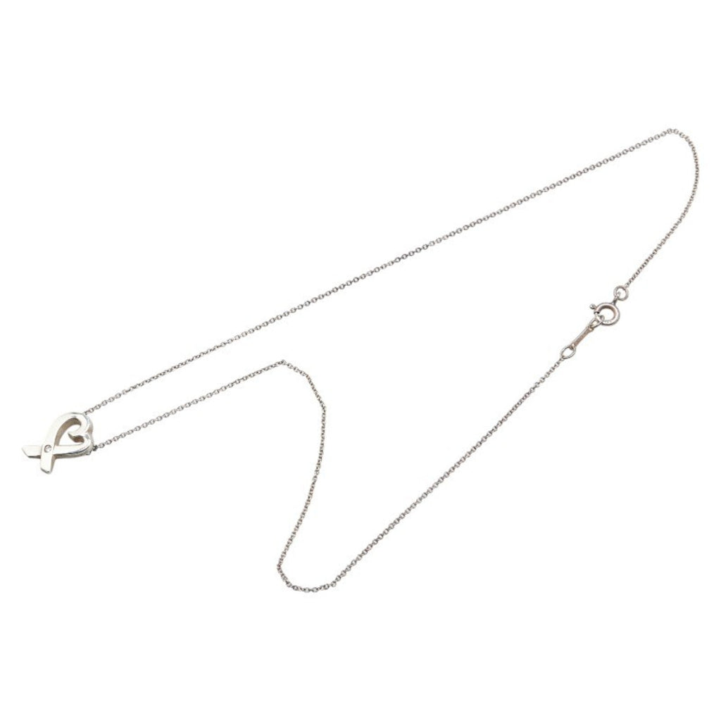Loving Heart Pendant Necklace Sterling Silver with Diamond